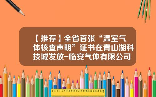 【推荐】全省首张“温室气体核查声明”证书在青山湖科技城发放-临安气体有限公司39