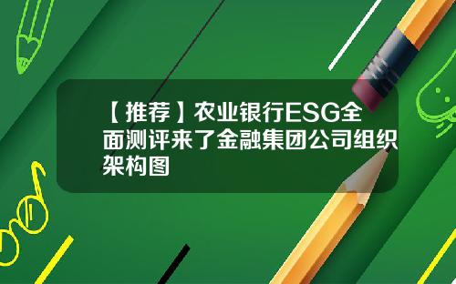 【推荐】农业银行ESG全面测评来了金融集团公司组织架构图