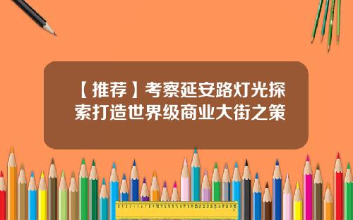 【推荐】考察延安路灯光探索打造世界级商业大街之策