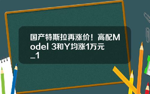 国产特斯拉再涨价！高配Model 3和Y均涨1万元_1