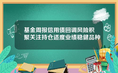基金周报信用债回调风险积聚关注持仓适度业绩稳健品种