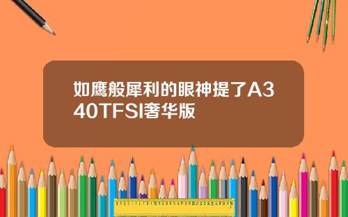 如鹰般犀利的眼神提了A340TFSI奢华版