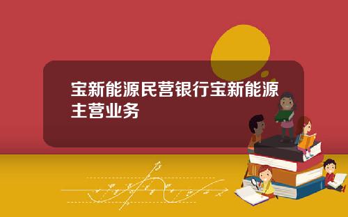 宝新能源民营银行宝新能源主营业务