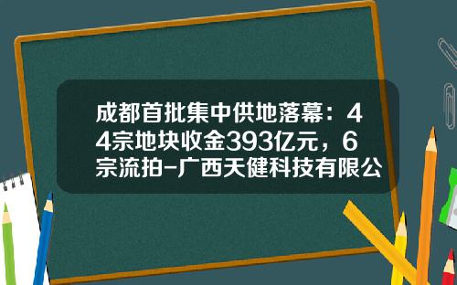 成都首批集中供地落幕：44宗地块收金393亿元，6宗流拍-广西天健科技有限公司