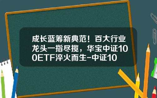 成长蓝筹新典范！百大行业龙头一指尽揽，华宝中证100ETF淬火而生-中证100指数基金