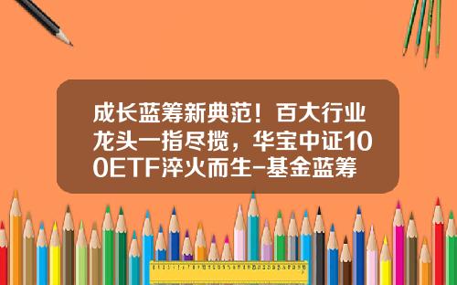 成长蓝筹新典范！百大行业龙头一指尽揽，华宝中证100ETF淬火而生-基金蓝筹股