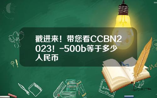 戳进来！带您看CCBN2023！-500b等于多少人民币