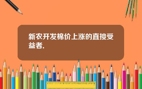 新农开发棉价上涨的直接受益者.