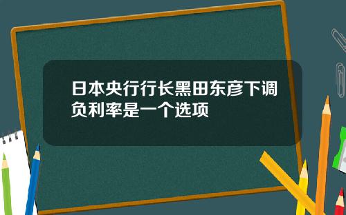 日本央行行长黑田东彦下调负利率是一个选项