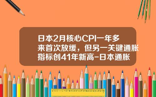 日本2月核心CPI一年多来首次放缓，但另一关键通胀指标创41年新高-日本通胀率多少