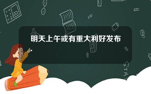 明天上午或有重大利好发布.