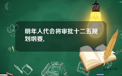 明年人代会将审批十二五规划纲要.