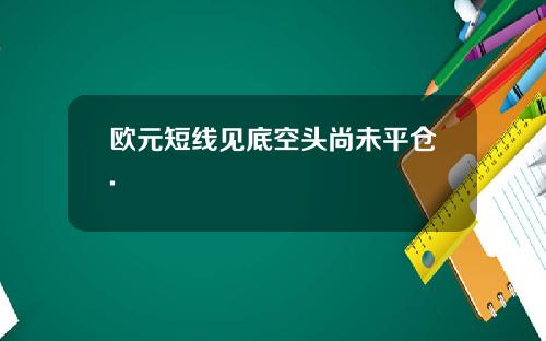 欧元短线见底空头尚未平仓.