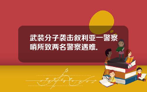 武装分子袭击叙利亚一警察哨所致两名警察遇难.