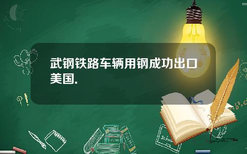 武钢铁路车辆用钢成功出口美国.