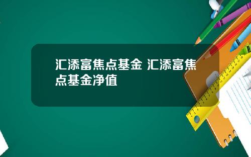 汇添富焦点基金 汇添富焦点基金净值