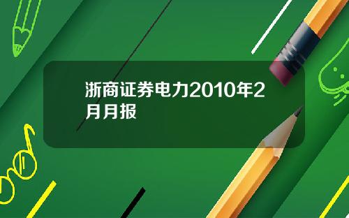 浙商证券电力2010年2月月报