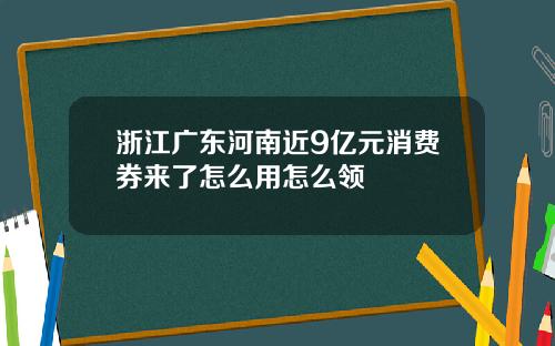浙江广东河南近9亿元消费券来了怎么用怎么领