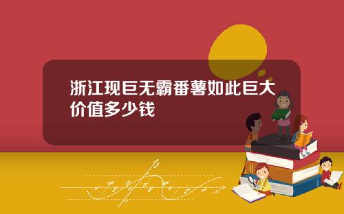 浙江现巨无霸番薯如此巨大价值多少钱