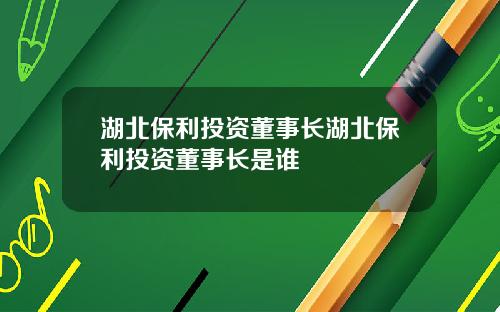 湖北保利投资董事长湖北保利投资董事长是谁