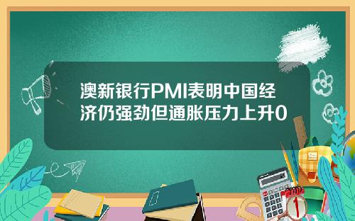 澳新银行PMI表明中国经济仍强劲但通胀压力上升0