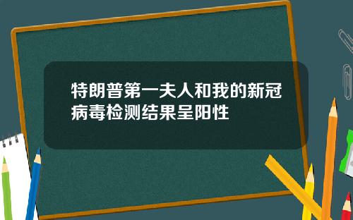 特朗普第一夫人和我的新冠病毒检测结果呈阳性