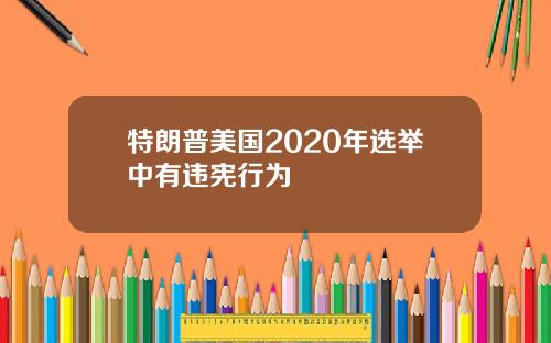 特朗普美国2020年选举中有违宪行为