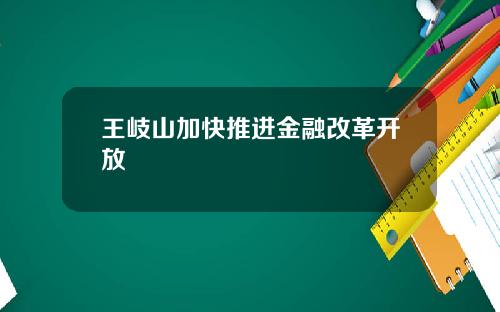 王岐山加快推进金融改革开放