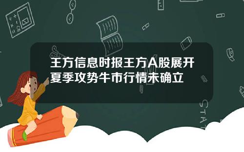 王方信息时报王方A股展开夏季攻势牛市行情未确立