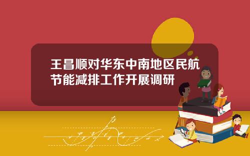 王昌顺对华东中南地区民航节能减排工作开展调研