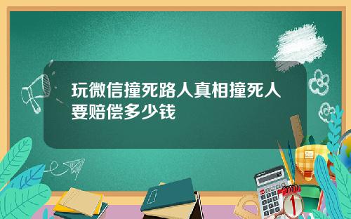 玩微信撞死路人真相撞死人要赔偿多少钱