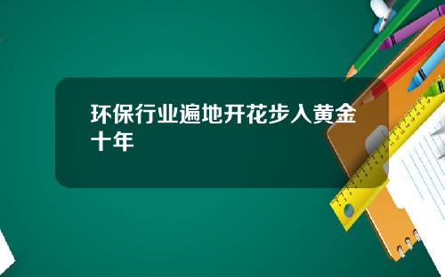 环保行业遍地开花步入黄金十年