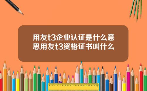 用友t3企业认证是什么意思用友t3资格证书叫什么