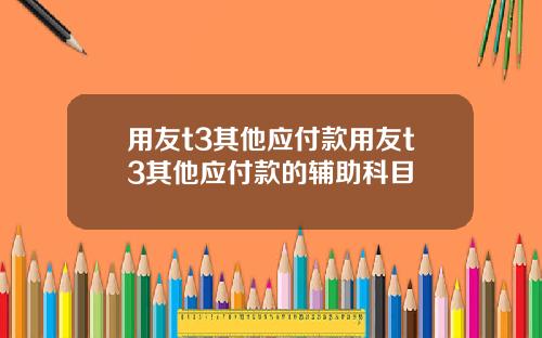用友t3其他应付款用友t3其他应付款的辅助科目