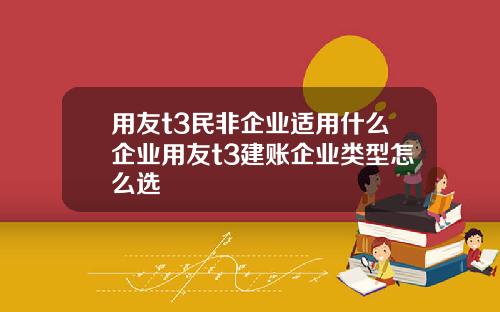 用友t3民非企业适用什么企业用友t3建账企业类型怎么选