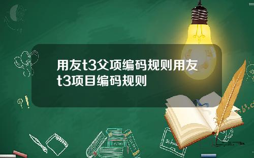 用友t3父项编码规则用友t3项目编码规则