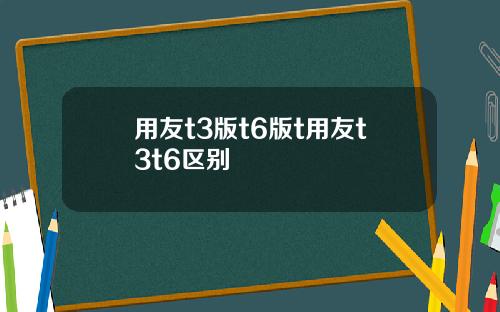 用友t3版t6版t用友t3t6区别