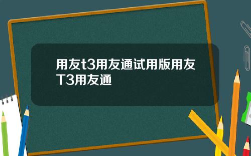 用友t3用友通试用版用友T3用友通