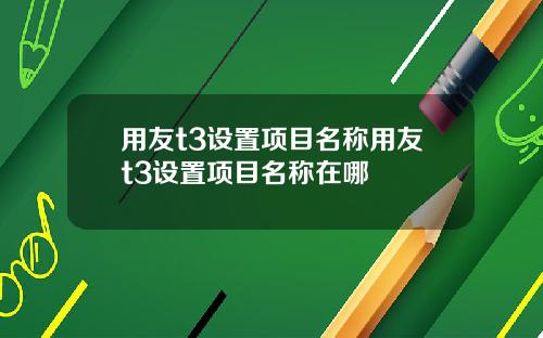 用友t3设置项目名称用友t3设置项目名称在哪