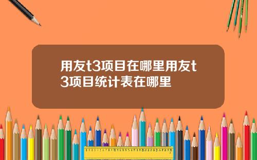 用友t3项目在哪里用友t3项目统计表在哪里