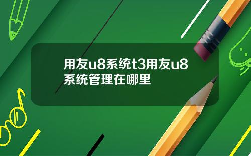 用友u8系统t3用友u8系统管理在哪里