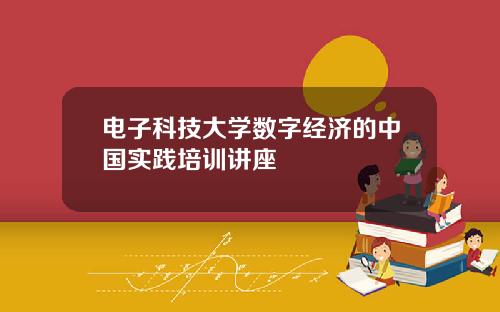 电子科技大学数字经济的中国实践培训讲座
