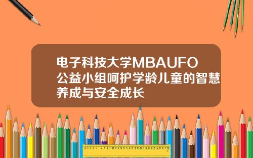 电子科技大学MBAUFO公益小组呵护学龄儿童的智慧养成与安全成长