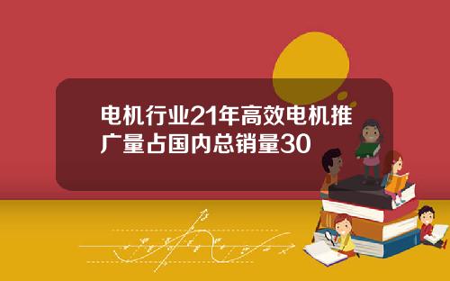 电机行业21年高效电机推广量占国内总销量30