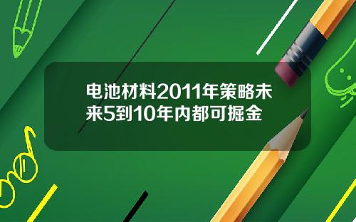 电池材料2011年策略未来5到10年内都可掘金