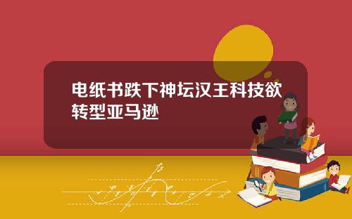 电纸书跌下神坛汉王科技欲转型亚马逊