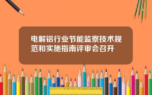 电解铝行业节能监察技术规范和实施指南评审会召开