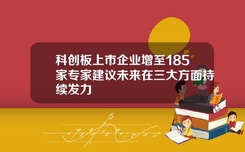 科创板上市企业增至185家专家建议未来在三大方面持续发力