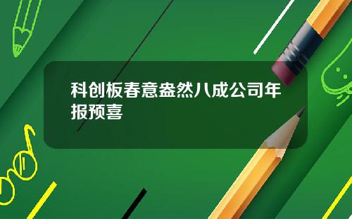 科创板春意盎然八成公司年报预喜