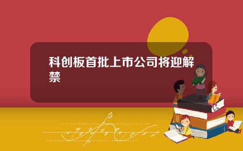 科创板首批上市公司将迎解禁